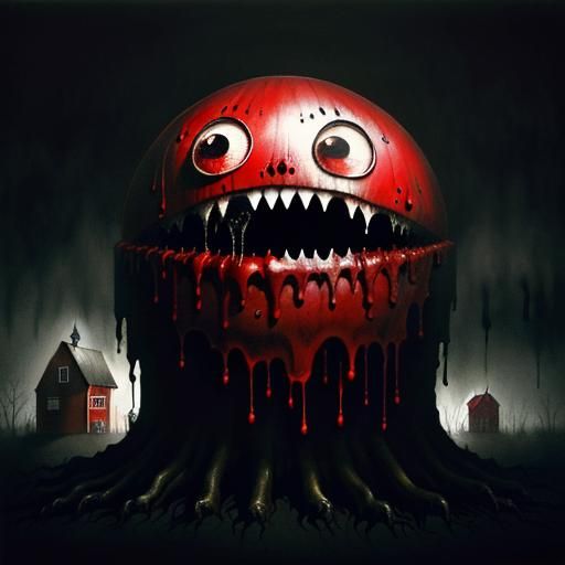 Haunted Ghosts Feast on Barn in Surreal Horror