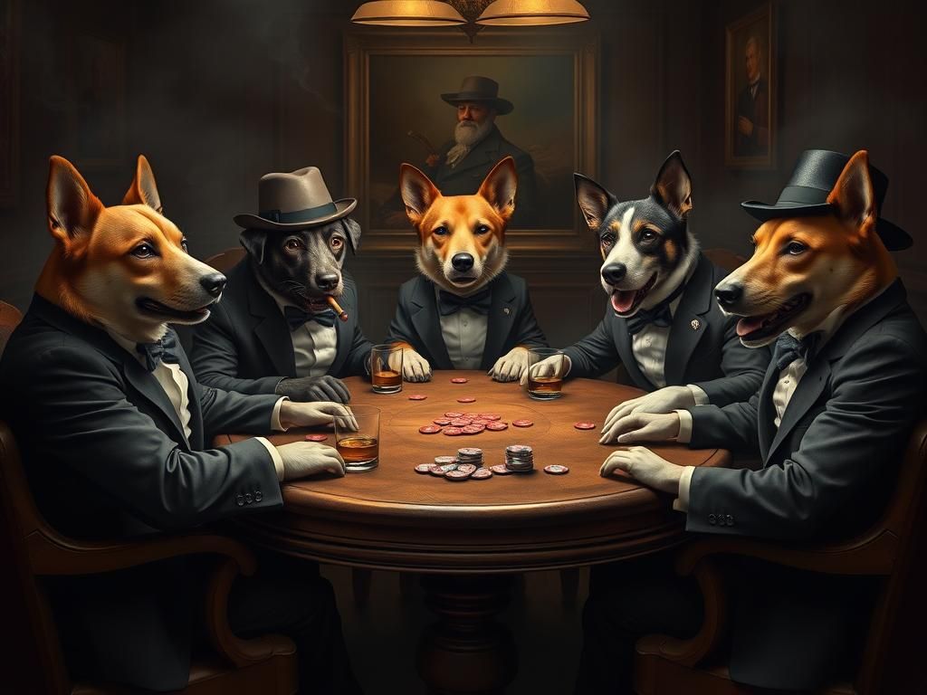Dogs Playing Poker: An Anthropomorphic Vision