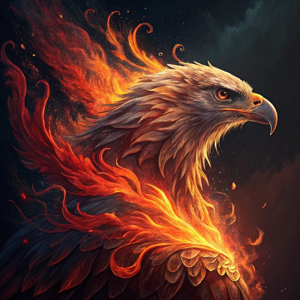 Ethereal Flame Eagle in Dark Majesty