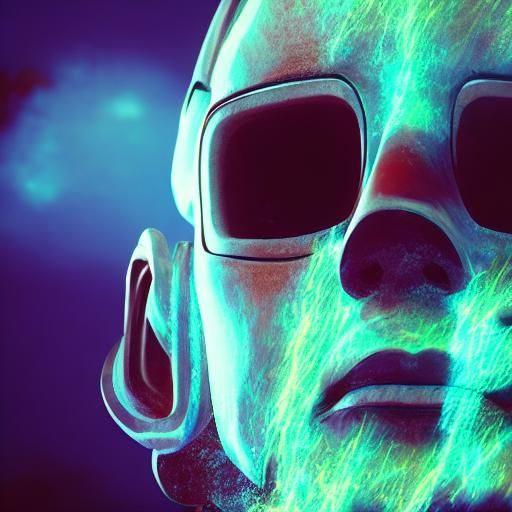 Geisha Android Repair in Futuristic Cyberpunk Workshop