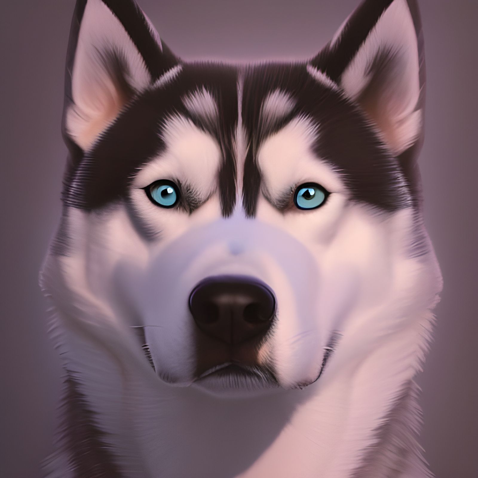Hyperdetailed Husky Dog Portrait in Dynamic Lighting