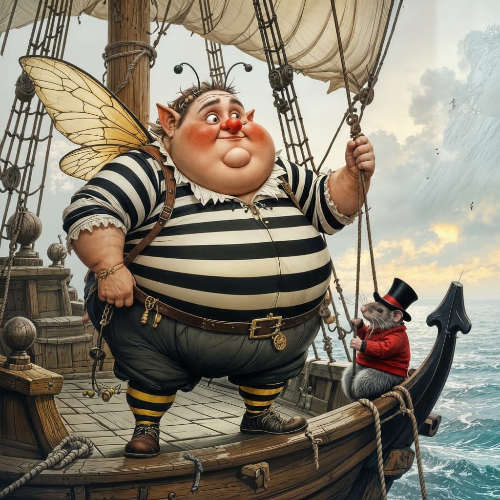 Chubby Fairy First Mate Drops Anchor with Rat