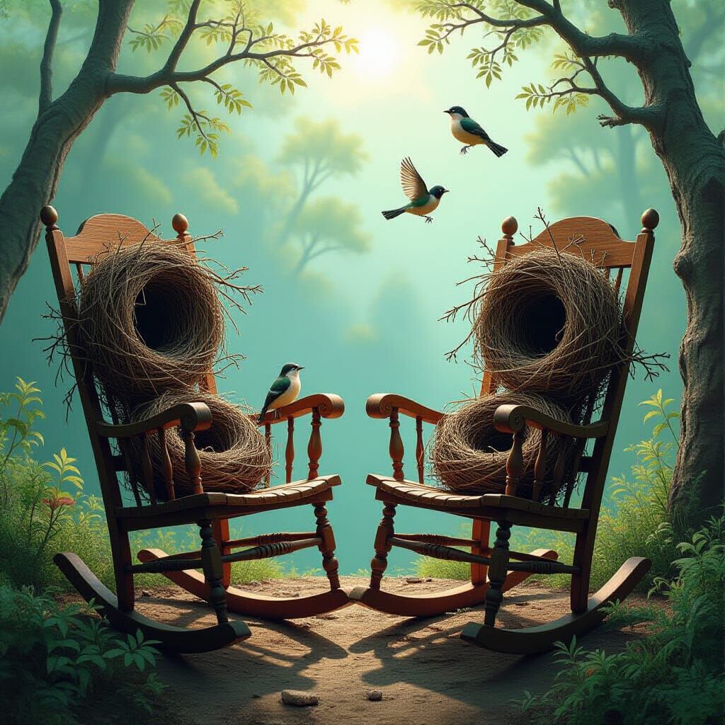 Dreamlike Rocking Chairs Encapsulating Home and Nature