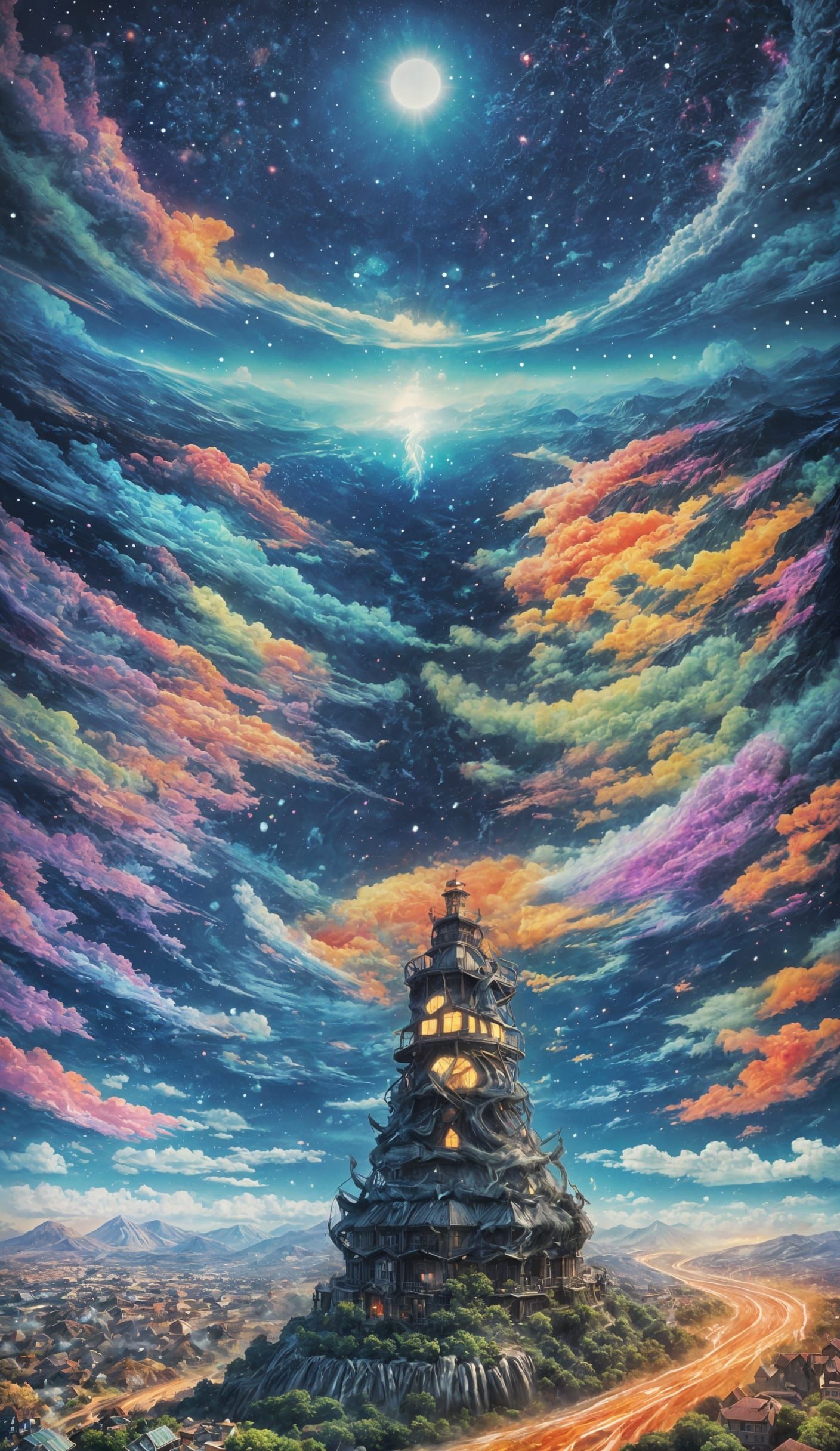 Volcanic Eruption in Anime Style