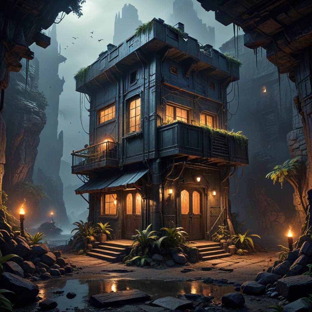 Supervillain Lair in Dramatic Lighting