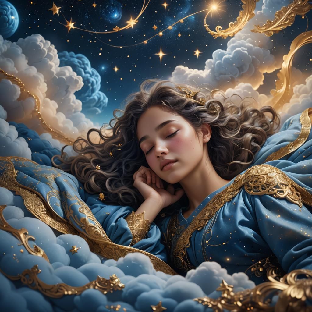 Ethereal Dream in Blue: Digital Matte Painting