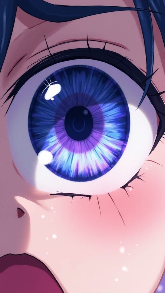 Anime Eye Close-Up: Hyperrealistic Watercolor Masterpiece