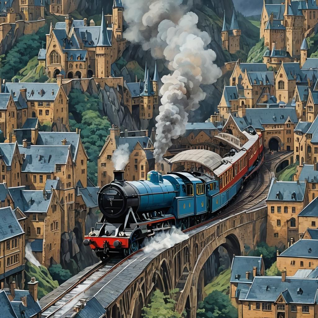 Hogwarts Express Smoke Sorceress in Mixed Media