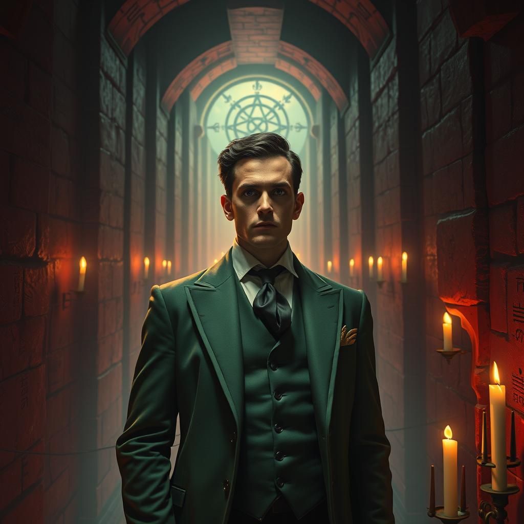 Gothic Man Lost in H.R. Geiger Labyrinth