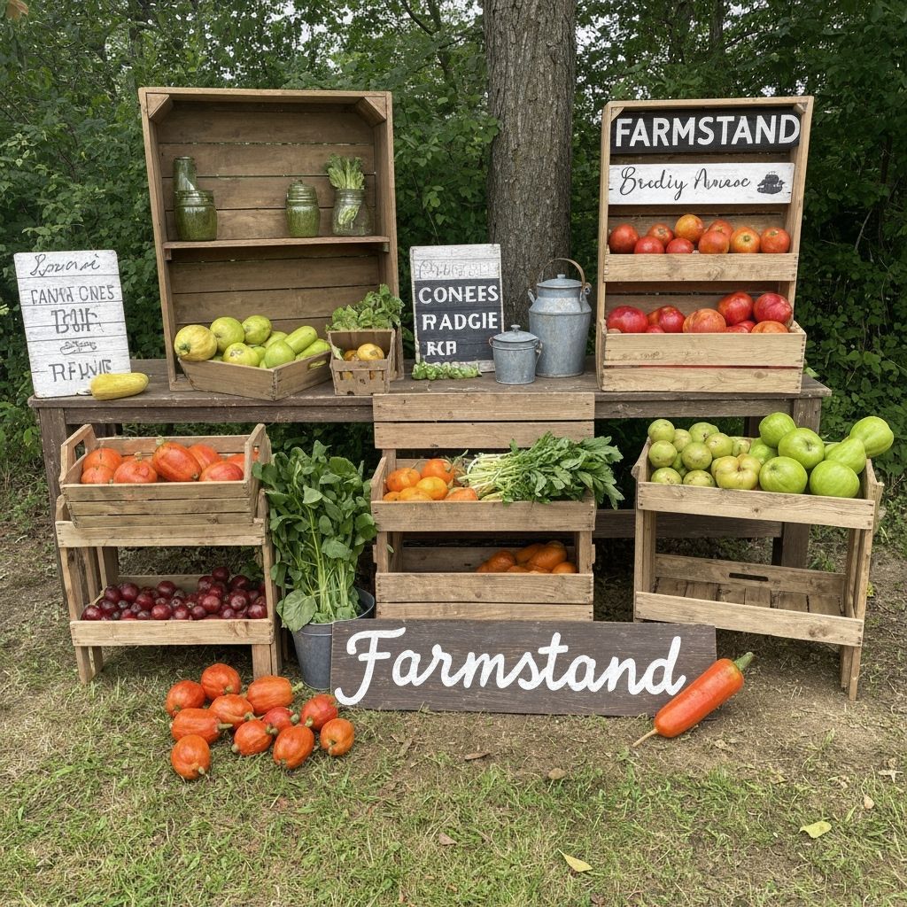 Charming Farmstand Scene with Seasonal Produce