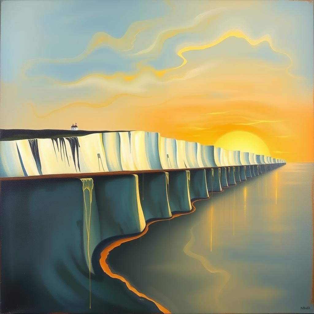 Surreal Golden Hour at White Cliffs of Dover