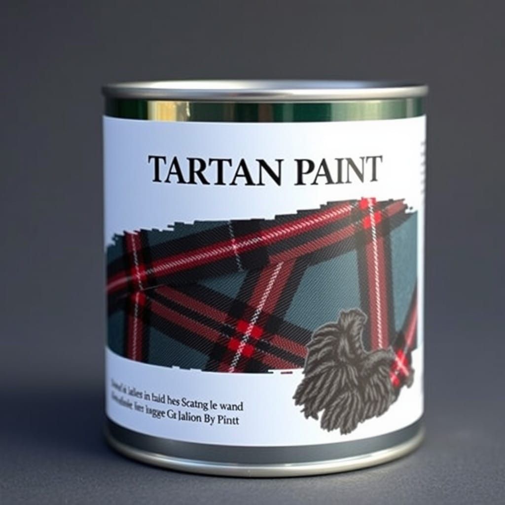 Realistic Paint Can with Scottish Tartan Label