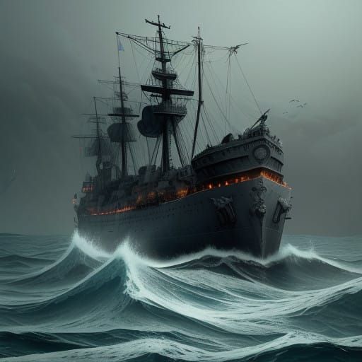 Abandoned Imperial Fleet on the Sea of Ghosts in a Haunting ...