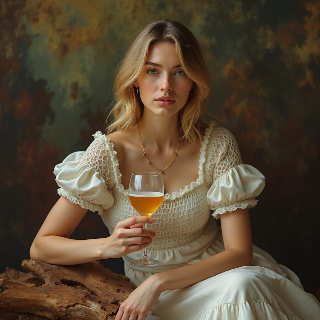 Elegant Half-Naked Female Figure in Provocative Attire