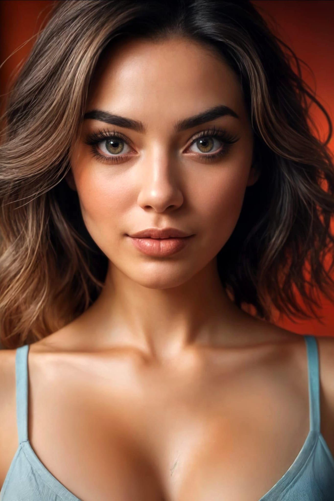 Gorgeous Woman in Alluring Pose, Cinematic Photo