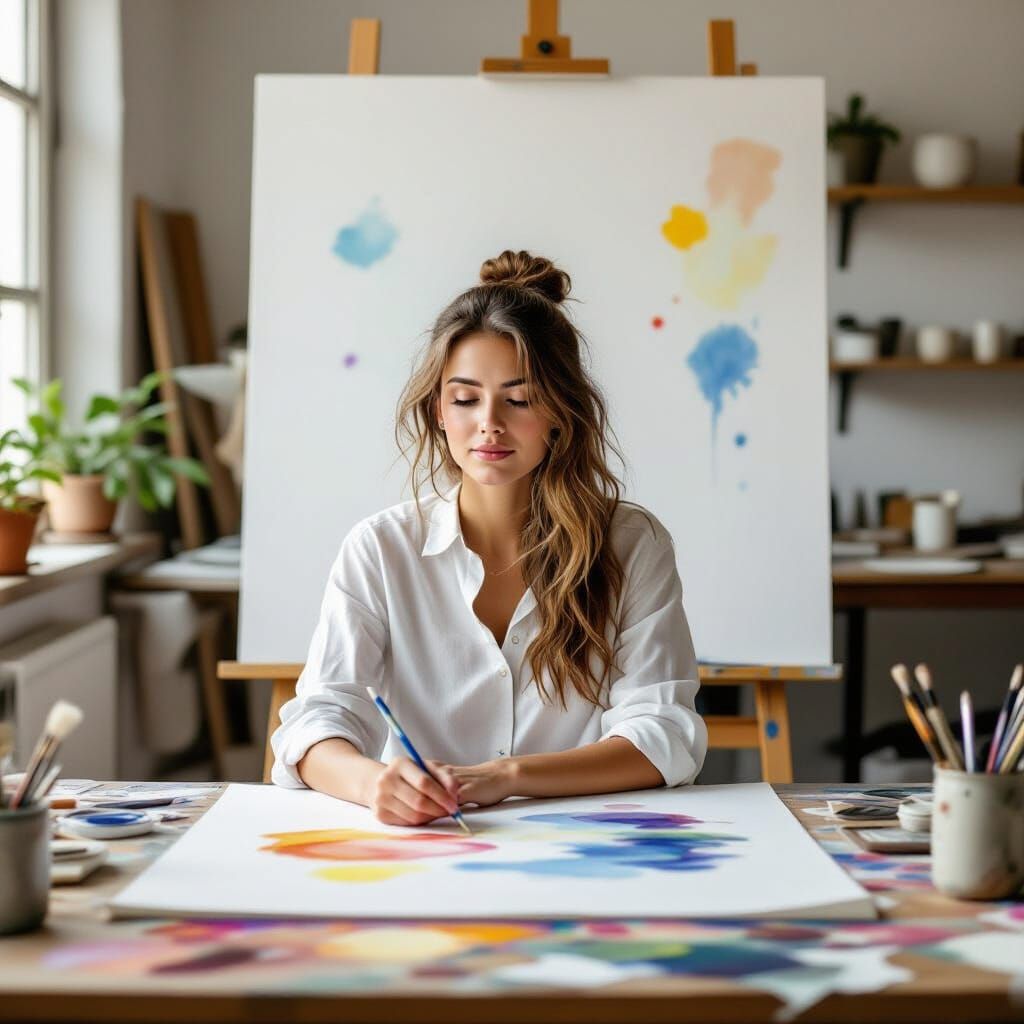 Artist Claire Finds Peace and Color in Light-Filled Studio