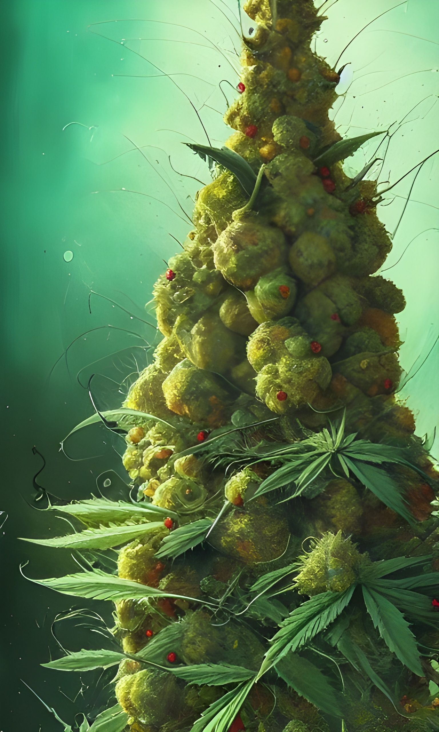 Cannabis Christmas Tree: Surreal Digital Masterpiece