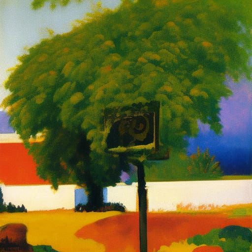 Abstract Billboard Art in Expressionist Style