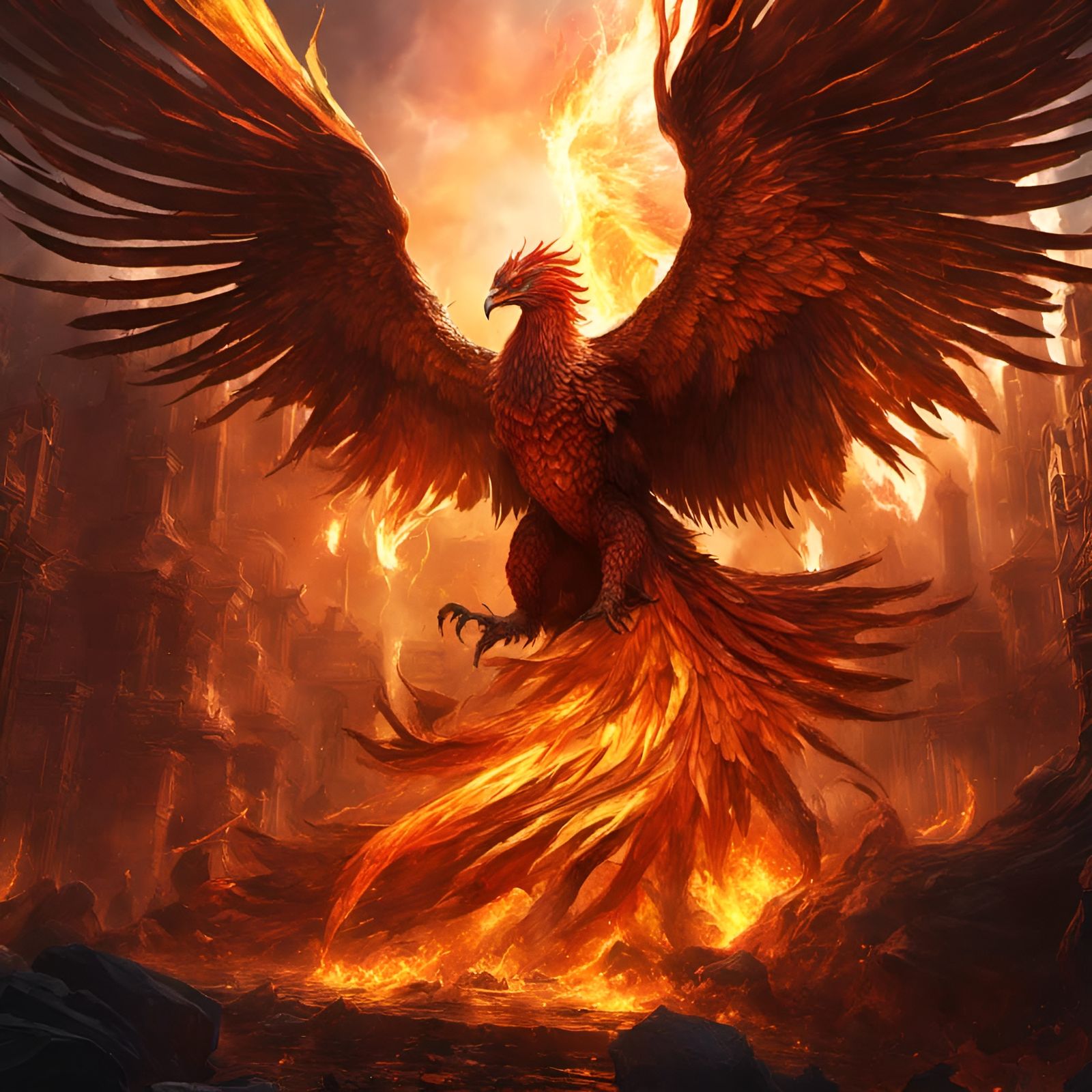 Phoenix Screams: A Dark Fantasy Concept Art