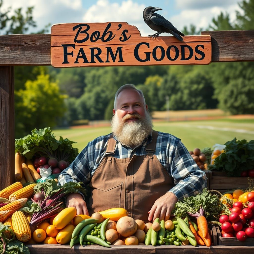 Rustic Farm Stand in Vibrant Countryside