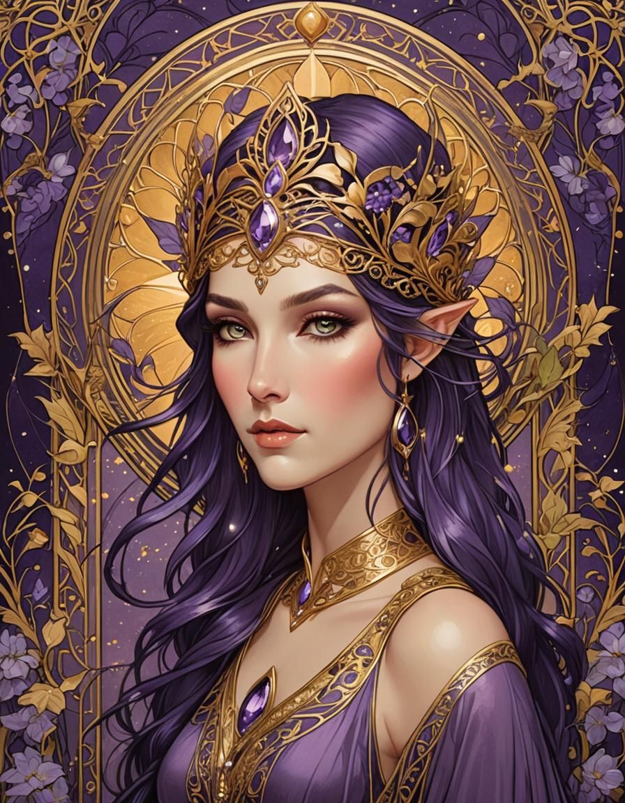 Elven Princess in Art Deco Style