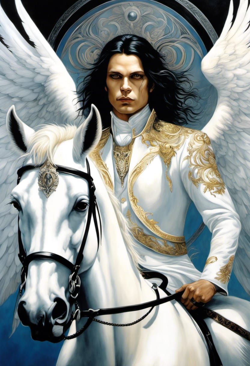 Ville Valo on Pegasus: Hyperrealistic Fantasy Art