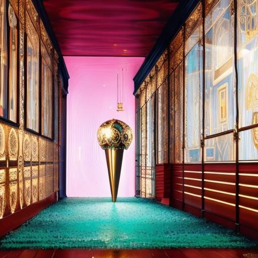 3D Render in Gustav Klimt Style with Gold and Silver