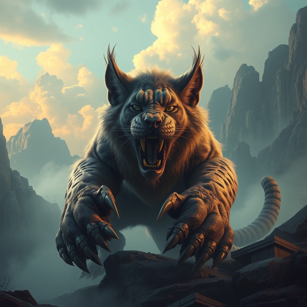 Majestic Feline in Dreamlike Fantasy Realm