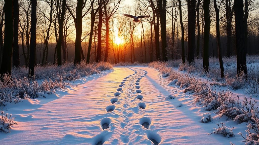 Surreal Winter Wonderland Captured in Sunset Hues