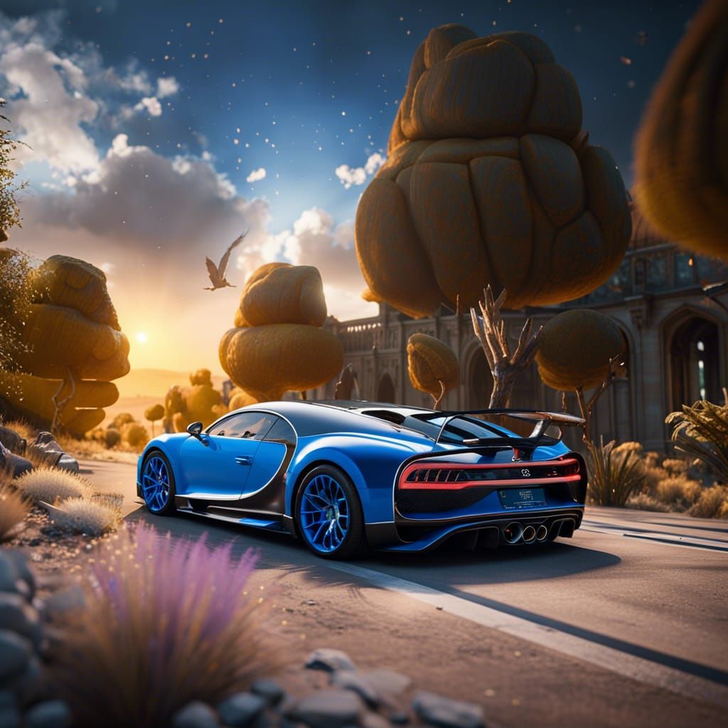 Bugatti Chiron 3D Render in Cinematic Style