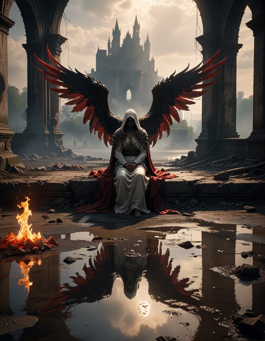 Fallen Angel's Mercy in the Abyss