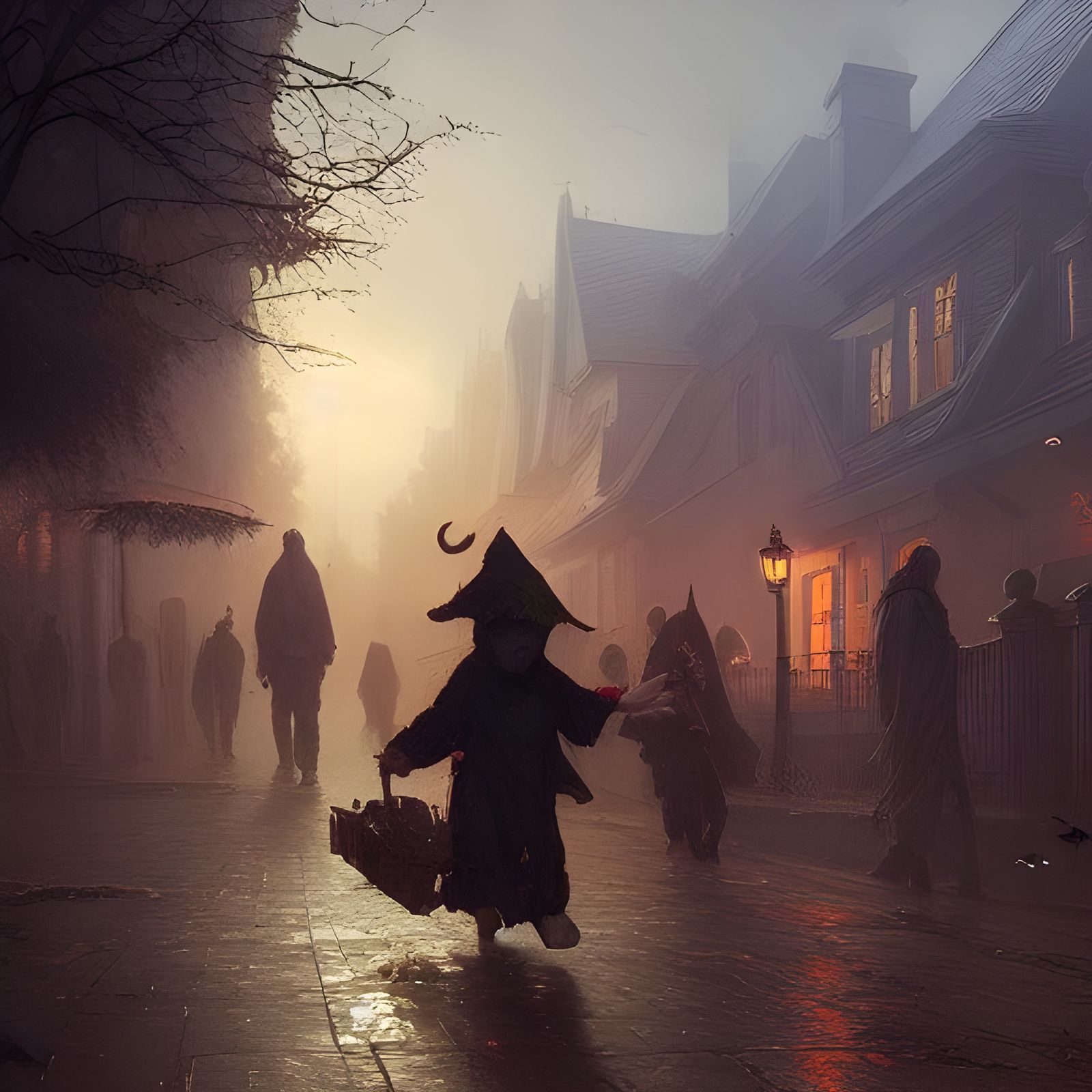 Cinematic Trick-or-Treating in Digital Matte Painting
