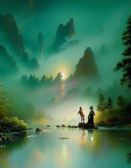 Ethereal Selfie in a Fantasy Landscape