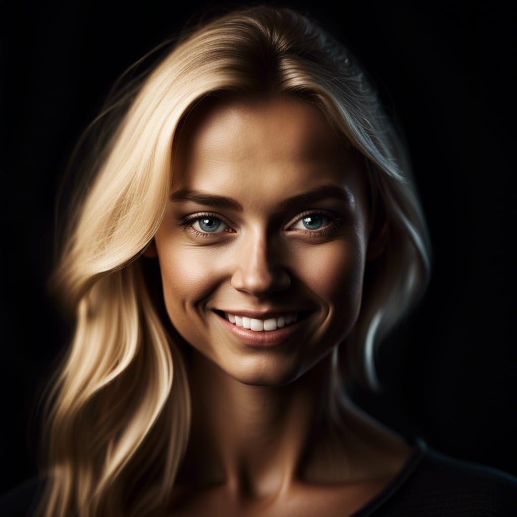 Stunning Portrait of a Smiling Blonde Woman