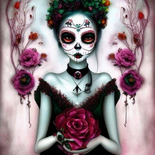 Day of the Dead Portrait in Gothic Art Style