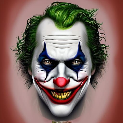 Hyperrealistic Joker Portrait with Shattered Mirror