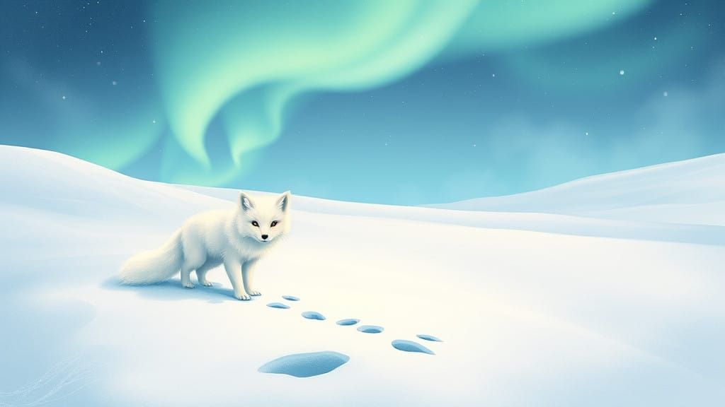 Serene Arctic Fox in Winter Wonderland