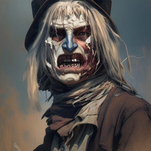 Old West Ghoul Portrait in Hyperdetailed Style