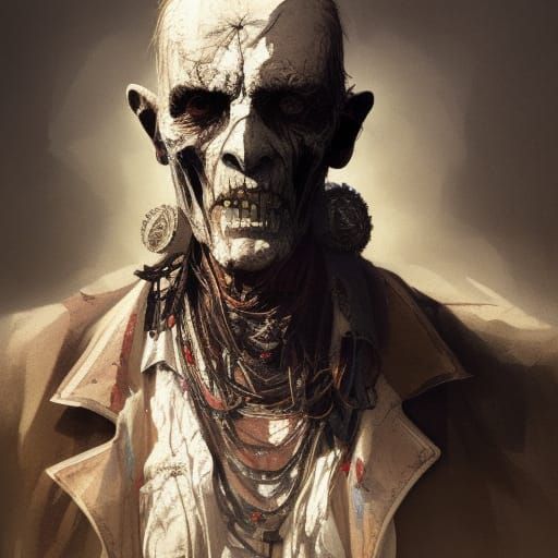 Old West Ghoul Portrait in Hyperdetailed Style