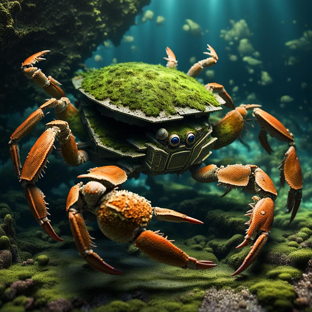 Crabs Explore a Sunken Shipwreck