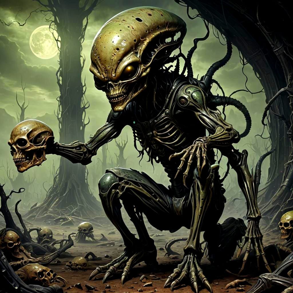 Eerie Macabre Alien Creature
