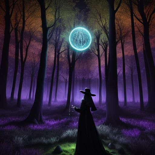 Agatha Harkness Casting a Spell in Mystical Forest