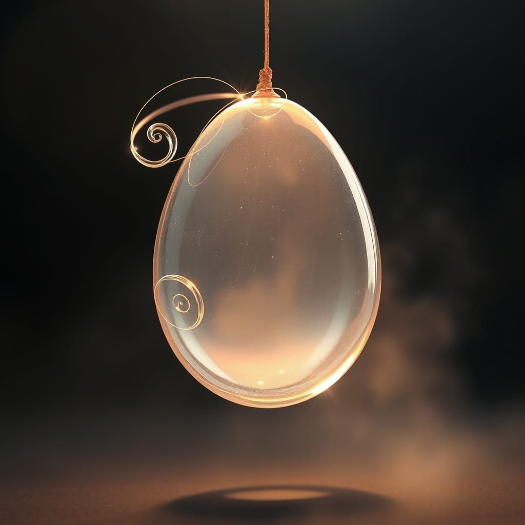 Glass Egg in Surreal Ethereal Glow