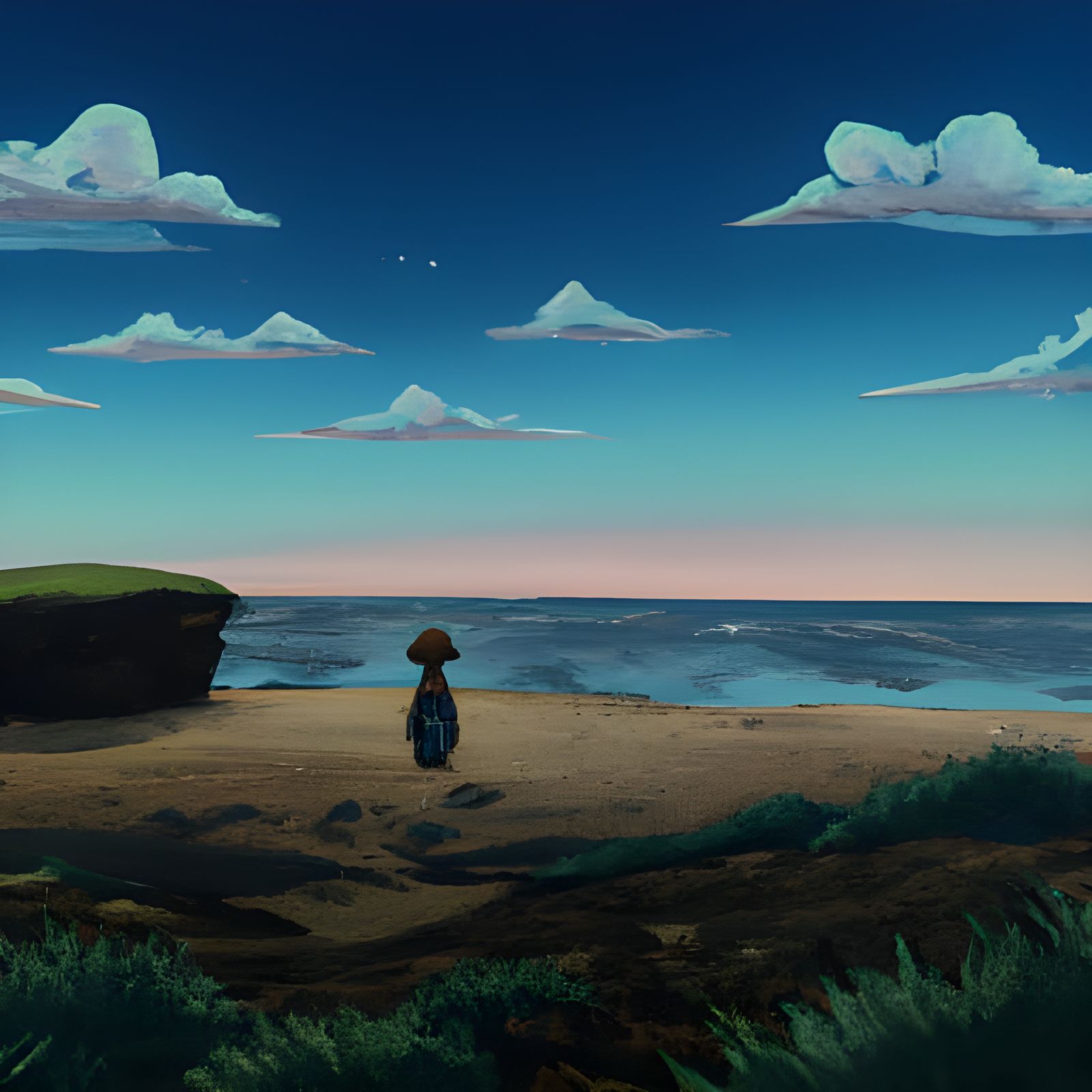 One Piece Anime Key Visual in Ghibli Style