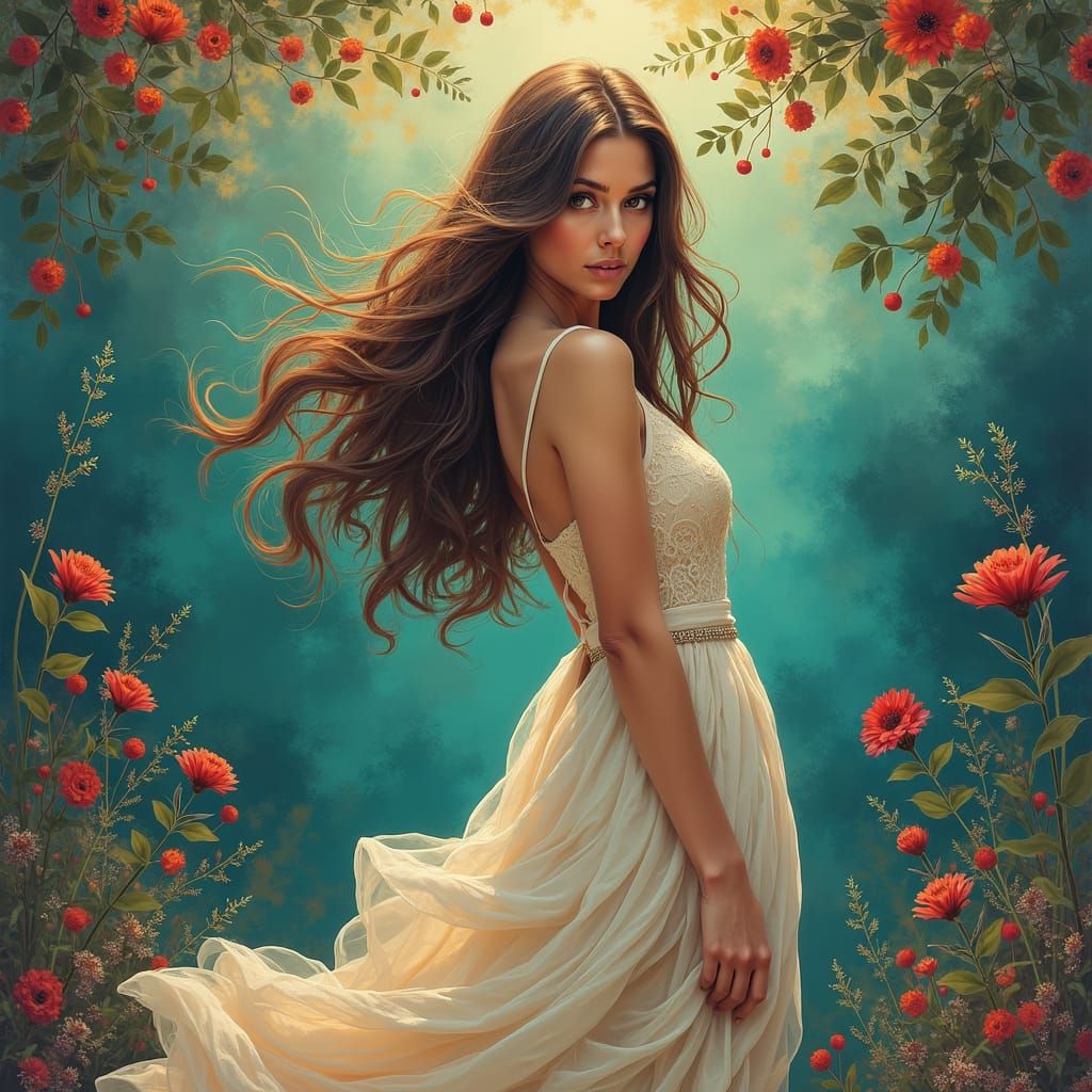 Ethereal Woman in Dreamlike Digital Art