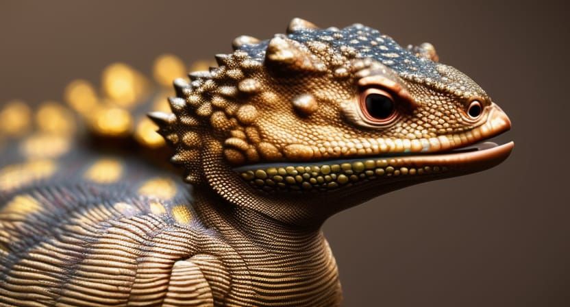 Hyper-Realistic Baby Dinosaur Hatching from Golden Egg