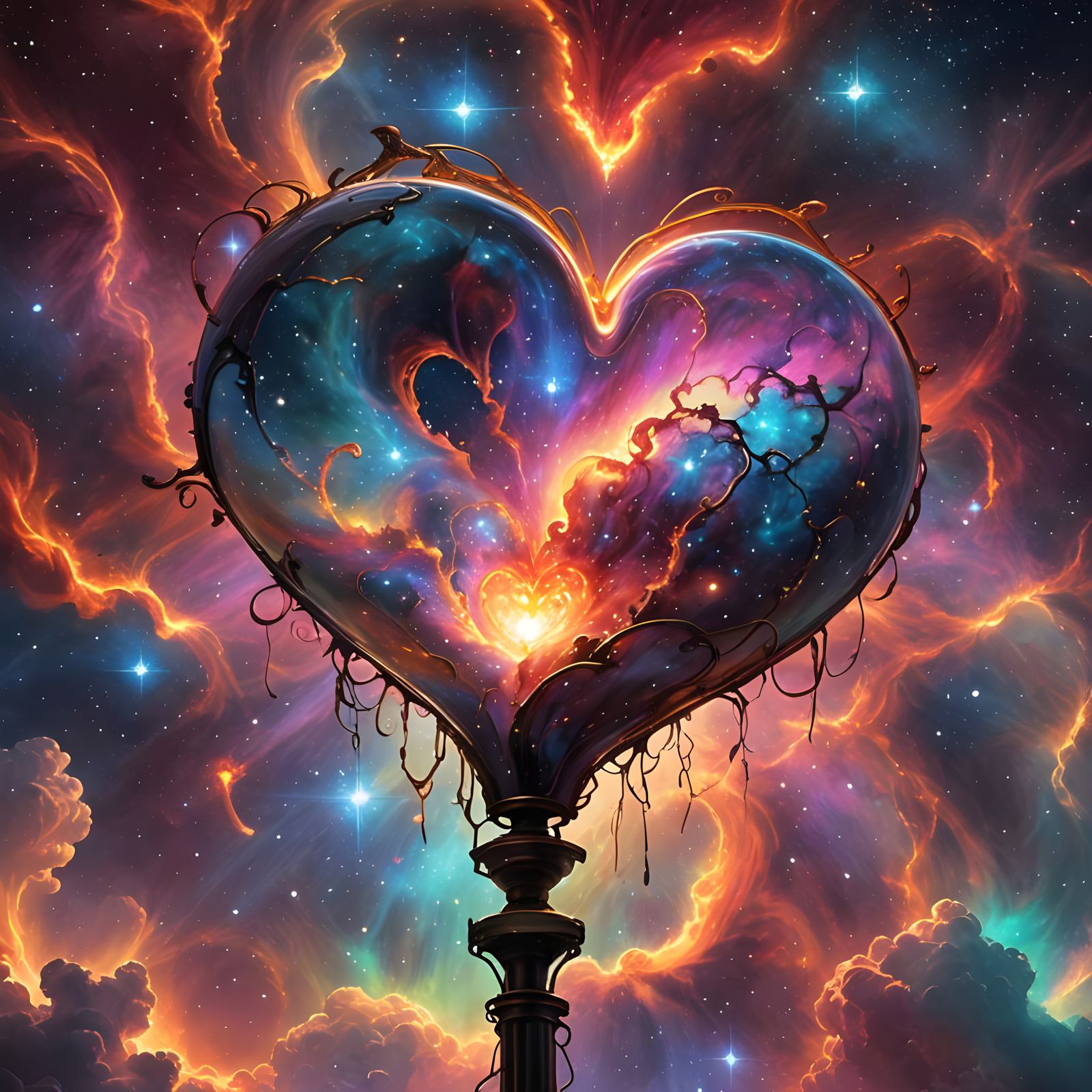 Heart Nebula Concept Art with Glowing Lamp