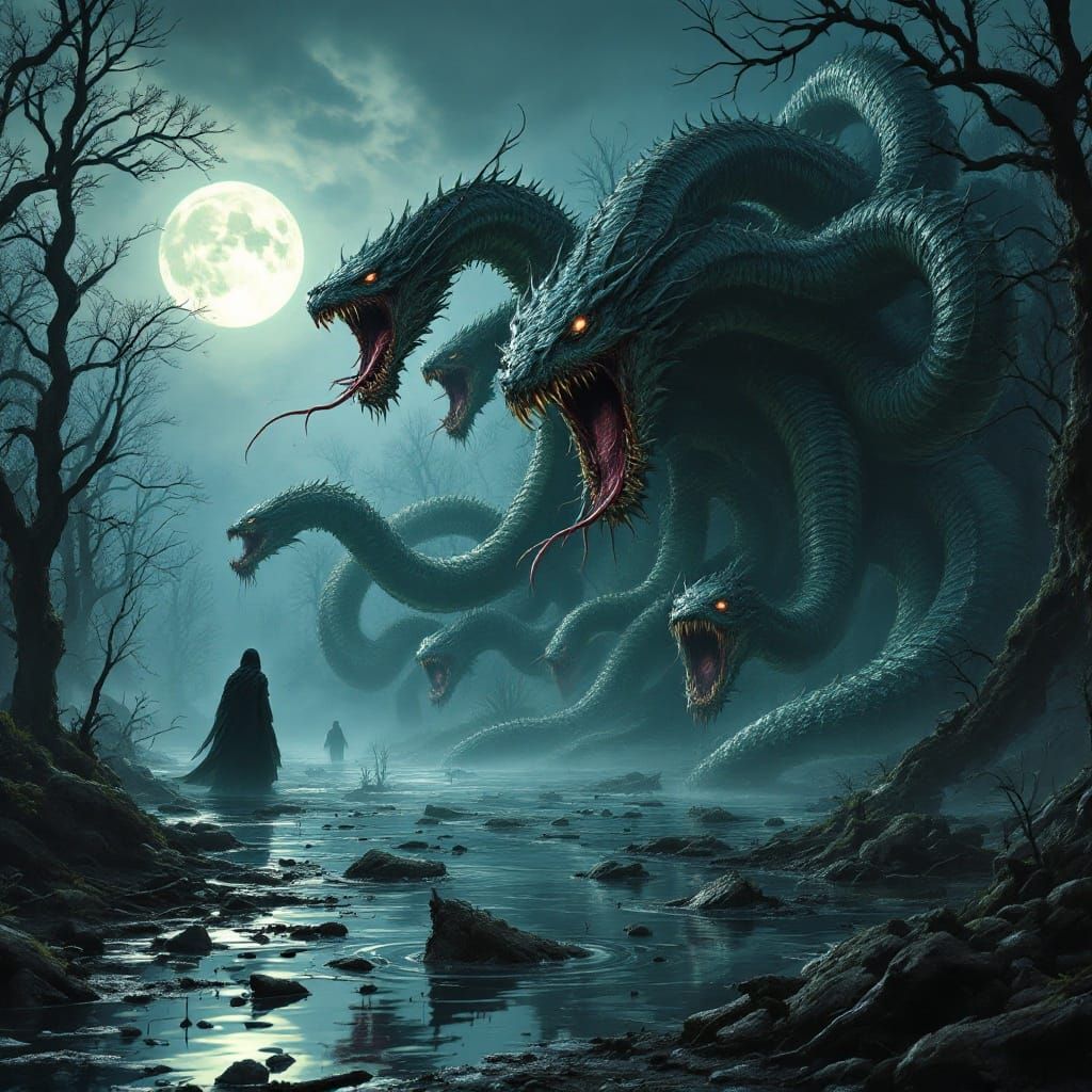 Multi-Headed Hydra Erupts from Eerie Swamp