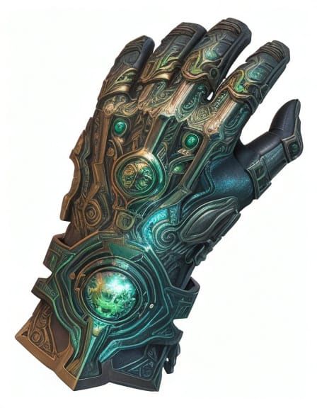 Hyperrealistic Mayan Gauntlet Concept Art