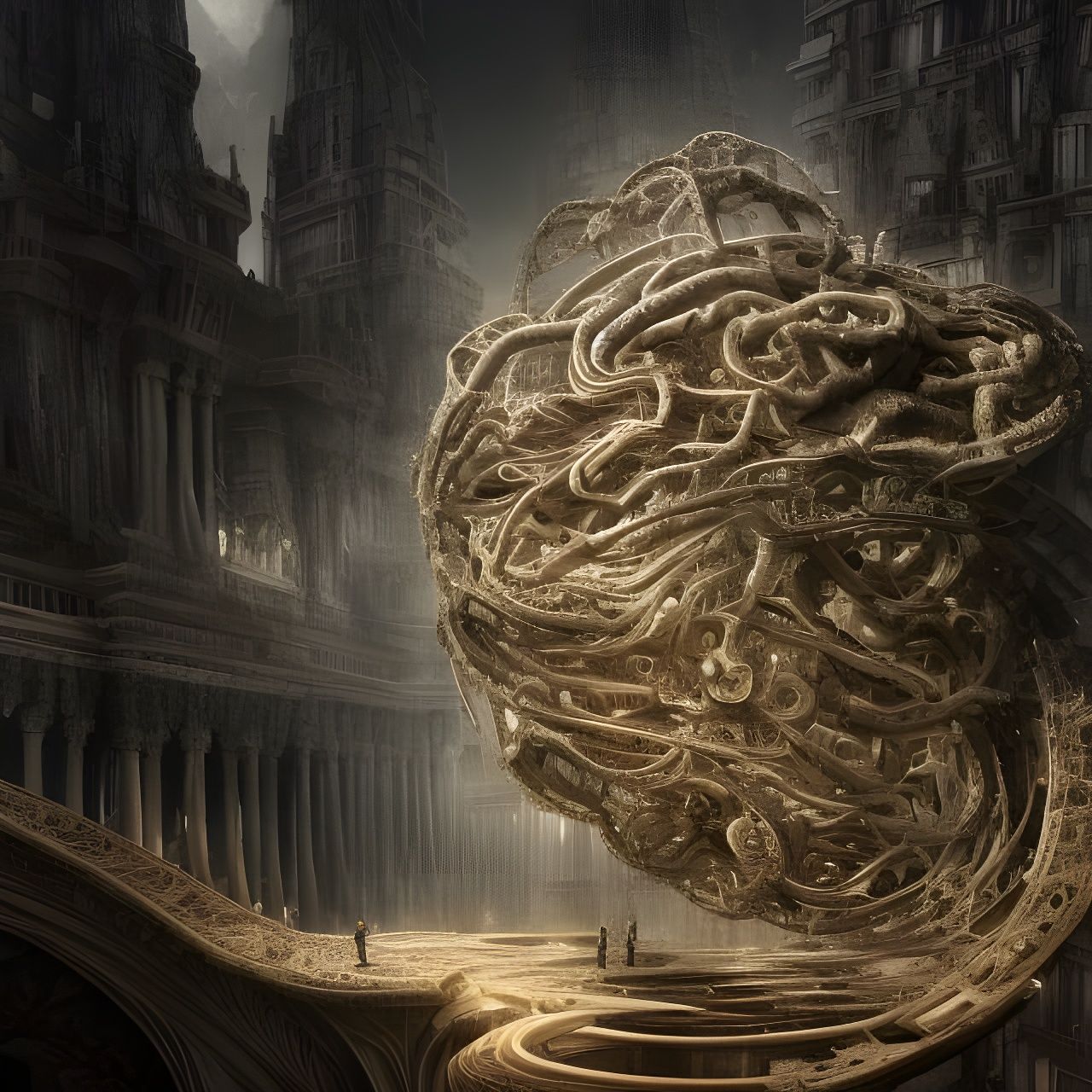 Intricate Construction of a Human Brain: Digital Art